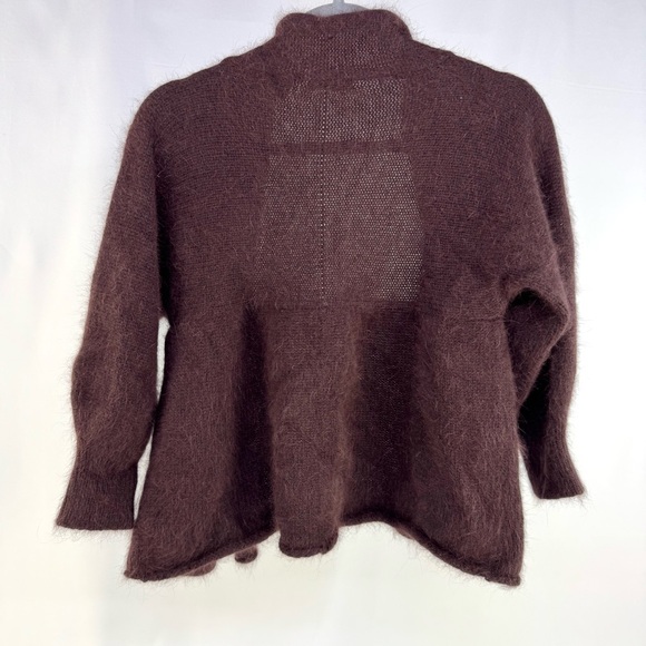 Moda International Angora rabbit fur blend open front Cardigan sweater small - Picture 3 of 17